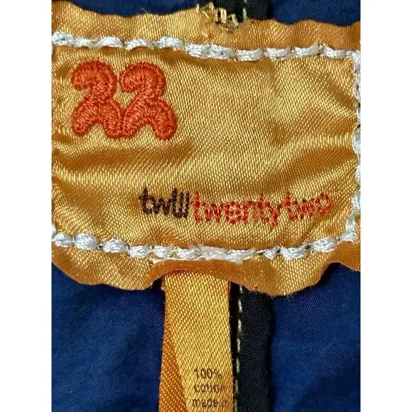 Twill Twenty Two 22 Size Small Anthropologie Navy Cotton Jacket Unique Zippers - Picture 9 of 11